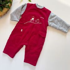 • Mini Man French Railroad Plush Red Jumpsuit - Made in France - Size 6-9m