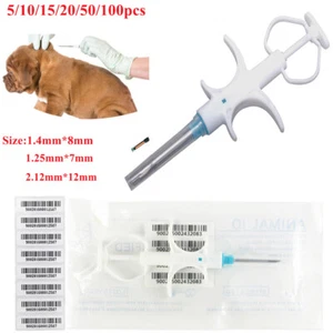 Pet Microchip w/ Injector Tag Animal Chip Implants Pig Dog Identification Supply - Picture 1 of 7
