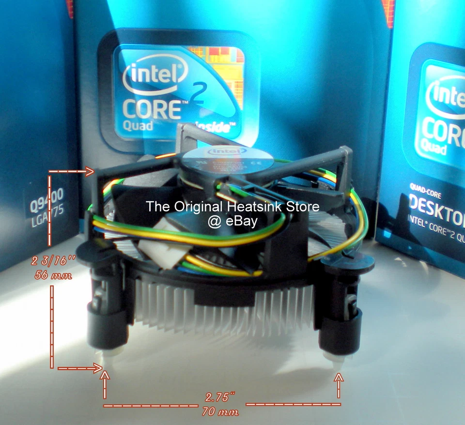 Original Intel Heatsink CPU Cooling Fan for Core 2 Quad Q9300 Socket LGA775 New - Image 1 of 1