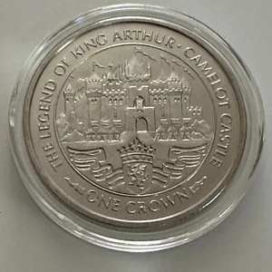 1996 Isle of Man Legends of King Arthur Coin - Camelot Castle CuNi BU - Picture 1 of 4