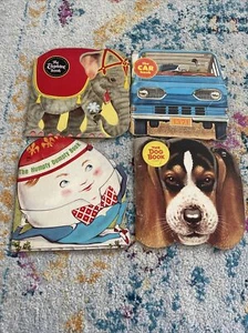 Lot 4 Children’s GOLDEN SHAPE BOOKS Elephant Humpty Dog Car - Imagen 1 de 9