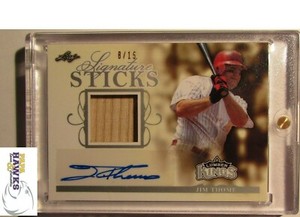 2020 Leaf Lumber Kings Signature Sticks JIM THOME 8/15 Auto Bat Relic