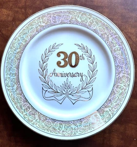 "30th Anniversary" HTF 10.75" Decorative Plate Norcrest Fine China AN830 Gold - Picture 1 of 4