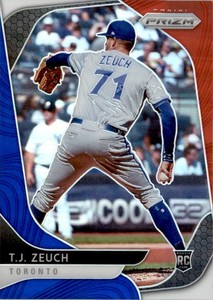 2020 Panini Prizm T.J. Zeuch Rookie Toronto Blue Jays #3 Red White Blue