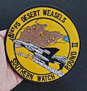 SOUTHERN WATCH ROUND II - 81st Fighter Squadron Desert Weasels Military Patch - Picture 1 of 6