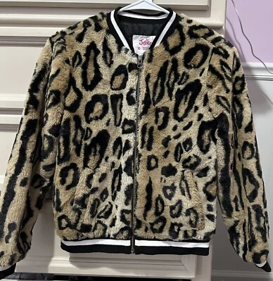 Chaqueta Justice Girls Estampado Leopardo Talla 10 Niños-Bronceado Negro Marrón-Envío Gratis Foto 1 de 4