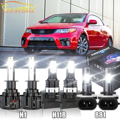 Faróis de LED alto/baixo + lâmpada de neblina H1+H11B+881 para Kia Forte Koup 2010-2013 - Imagem 1 de 4