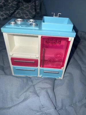 Barbie Sink Stove Top Oven From Camper White Blue Pink - Image 1 of 4