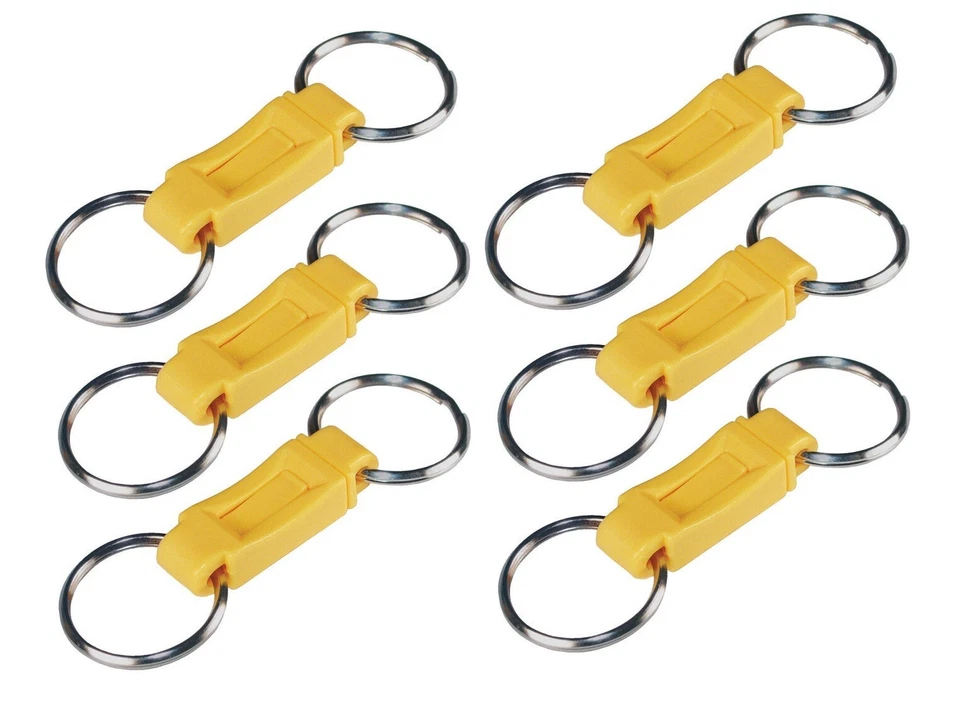 6 ~ HILLMAN Metal/Plastic Assorted Valet Easy Seperate Push Button Key Chain - Image 1 of 1