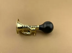 GENUINE 7" LONG VINTAGE LOWRIDER BICYCLE LOWRIDER BICYCLE BUGLE HORN IN GOLD. - Picture 1 of 3