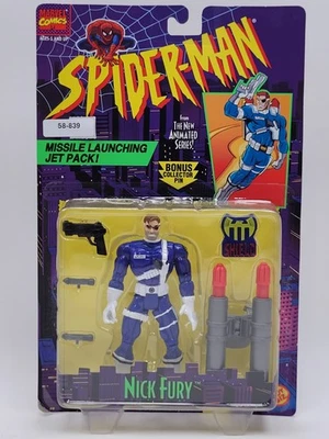 Nick Fury Spider-Man Animated Series Action Figure Toy Biz 1995 - Image 1 of 4