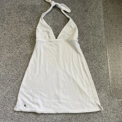 Ralph Lauren Terry Cloth Halter Swim Cover Up Dress Women's Small White Resort - Image 1 of 4