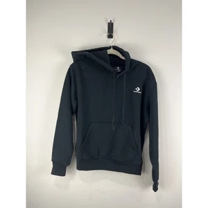 Women's Converse Pullover Hoodie Sz S Black Embroidered Star Logo 10020872 A01 - Picture 1 of 8