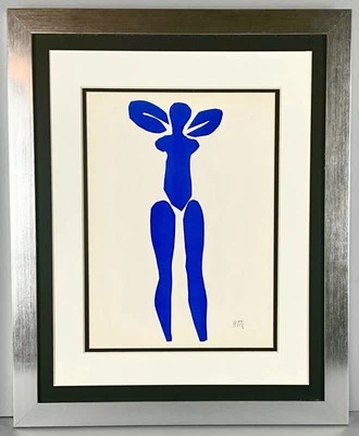 1958 年亨利·马蒂斯原版平版画,“Nu bleu I”签名带框真品证明 — 第 1/2 张图片