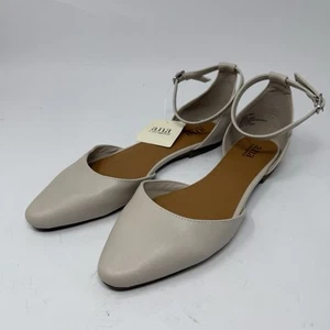 Zapatos A.N.A para mujer 9M Darell punta puntiaguda ballet tiras planos beige imitación gamuza - Imagen 1 de 15