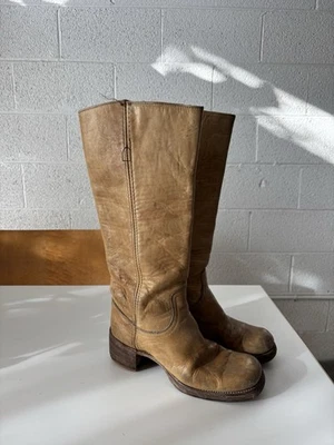 Botas Campus Banana Frye Vintage Años 70 Etiqueta Negra Talla 7 B Foto 1 de 4