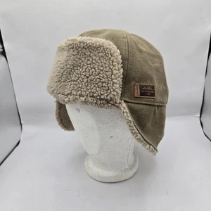 KAVU Fur Ball Fudd Baseball Hat Winter Trapper Cap Faded Beige Ear Flaps - Picture 1 of 8
