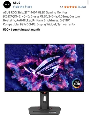 Asus ROG Strix XG27AQDMG 27" Class WQHD Gaming OLED Monitor, 16:9, Glossy 240hz - Image 1 of 4