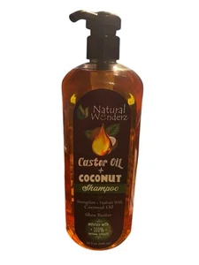 Natural Wonderz Castor Oil + Coconut Shampoo 32 fl oz Strengthen Hydrate - Picture 1 of 7