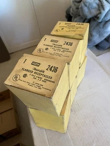 (6) NOB Hubbell 2436 flanged receptacle 20A 3P 4-wire - Picture 1 of 5