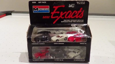 Monogram Mini-Exacts 1:87 HO scale Exotic 3-Pack Ferrari F-40 Lamborghini - Image 1 of 4