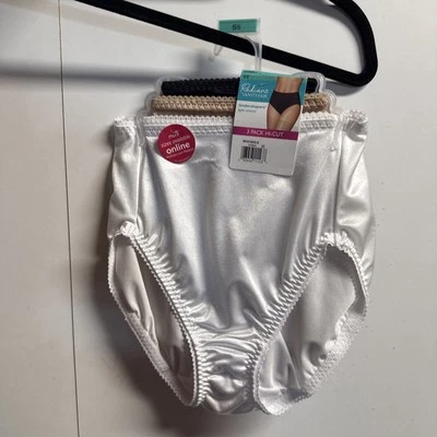 S/5 Vanity Fair Radiant UNDERSHAPERS Hi-Cut 3-Pk Blanco/Miel Beige/Negro Nuevo con Etiquetas Foto 1 de 3