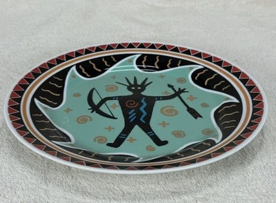 Plato Cazador Petroglifos Suroeste Dibujos Decoración Cerámica Foto 1 de 4