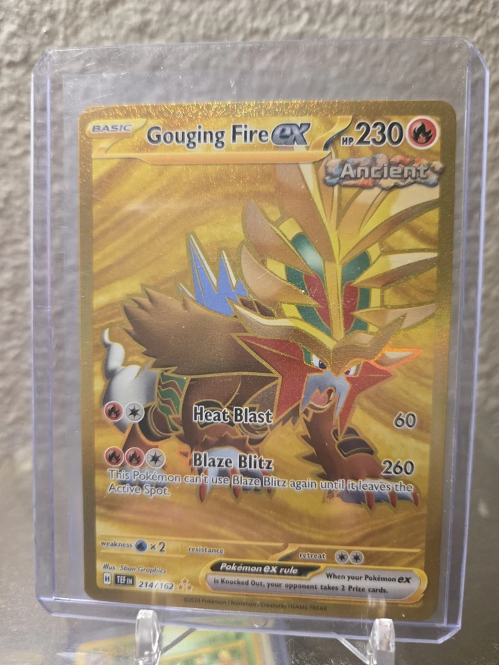 Pokemon TCG Gouging Fire EX 214/162 Hyper Rare NM New Gold SV05 Temporal Forces - Image 1 of 2