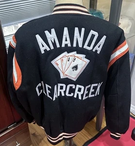 Vintage DeLong Varsity Amanda Clear Creek Ohio Aces Letterman Jacket Adult 2XL - Picture 1 of 9