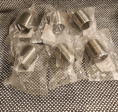 NEW Set Of 6 Pcs 304 Stainless Steel 1" NPT Male Air Steam Oil Water Diesel Gas - Image 1 of 4