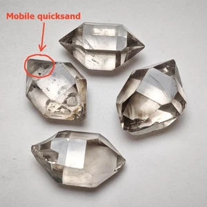 18g/4pcs 22-24mm Top Quality Natural Smoky Herkimer Diamond Quartz Crystal 5068 - Picture 1 of 6