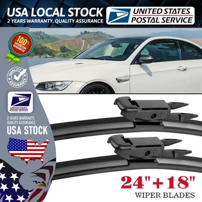For BMW 325i 2009-2013 FRONT 24"&18" Quality WINDSHIELD WIPER BLADES SET OEM — 第 1/4 张图片