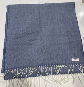 McNutt of Donegal Kaschmir Schal weich babyblau Fischgrät 80x18 cm - Bild 1 von 3