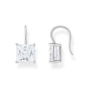 THOMAS SABO Earrings with square stone pendant in white silver - Picture 1 of 3