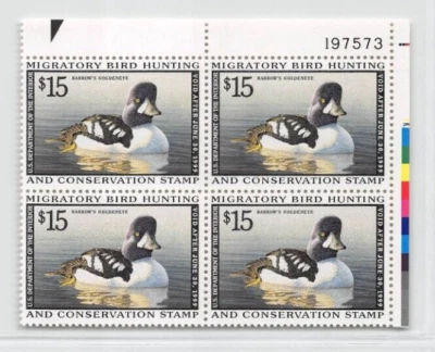 U.S Revenue Sc. #RW65 mint MNH Federal Duck stamp plate block of 4 CV $180.00 - Image 1 of 2