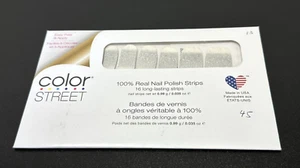 Color Street Nail Strips ~ Dripping in Diamonds ~ NIP - White w silver glitter - Picture 1 of 4