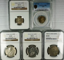 India British Lot of 5 Coins NGC/PCGS Graded