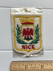 NIP Nice France Crown Eagle Shield Coat of Arms Crest Souvenir White Felt Patch