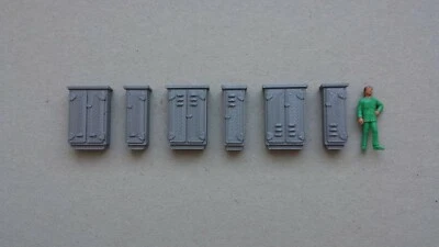 ho lot de 6 armoires électriques grises 1/87 décor train maquette 56 diorama