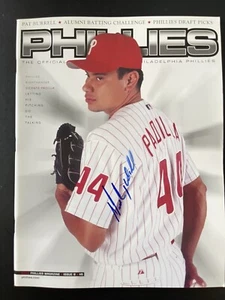 Vincente Padilla Signed 2002 Phillies Baseball Program Scorecard Autograph - Picture 1 of 1