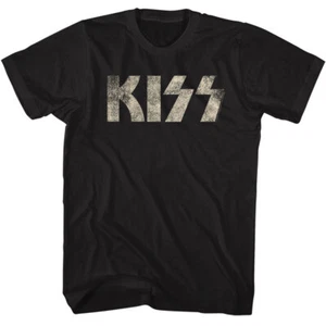 Camiseta para hombre Kiss White Tiza Logotipo Envejecido Música Rock Banda Merchandising - Imagen 1 de 3