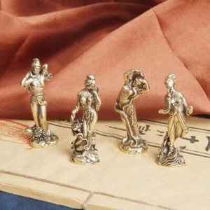 4pcs Chinese Four Ancient Beauties Fairy Dance Model Statue Pure Brass Ornament - Picture 1 of 24