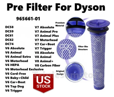 Replacement Pre Filter For Dyson V7 V8 Motorhead Cordless Stick Vacuum Cleaner