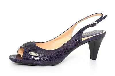 Cole Haan Women's Snake Skin Leather Open Peep Toe Purple Heels Z1642*  Size 9 B - Image 1 of 4