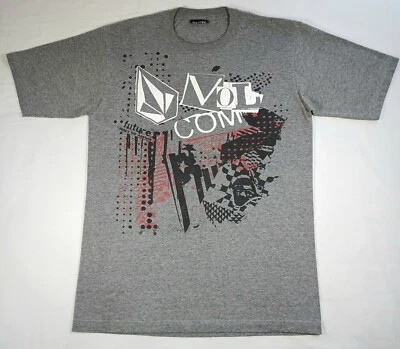Volcom T-Shirt Medium Mens Gray Vintage Y2K Crew Neck Slim Fit Shrunk Down - Image 1 of 4
