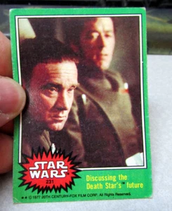 1977 Star Wars Sammelkarte grüne Serie #231 Diskussion der Todessterne Zukunft - Bild 1 von 2