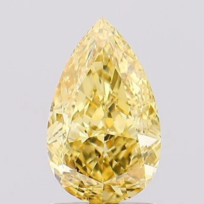 1.61 CT Yellow Pear Lab Grown Diamond For Engagement Ring - IGI Certified - Image 1 of 4