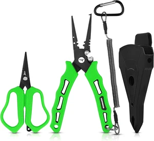 Cutthroat 7.5- Inch Fishing Pliers and 5-Inch Braid Scissors, Saltwater Resistan - Picture 1 of 12