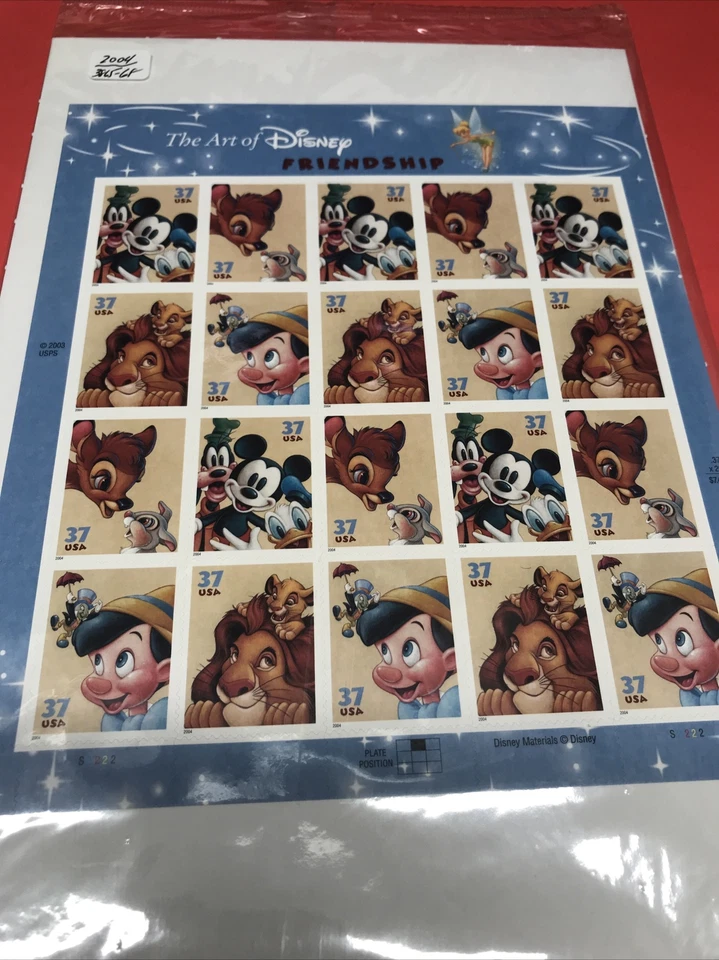 Scott #3865-68 2004 37¢ Sheet Of 20 - Art Of Disney Friendship - MNH - Image 1 of 1