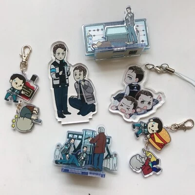 Detroit Become Human Acrylic Stand Ear Studs Charms Connor Hank RK800 Fan Goods